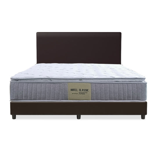 Entice Faux Leather Bed Set With Hotel Classic Bamboo Latex Mattress 10 Inch