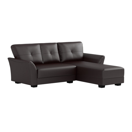 Laura Half Leather 2 Seater with Chaise Sofa