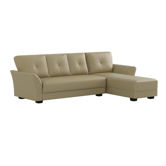 Laura Half Leather 3 Seater with Chaise Sofa