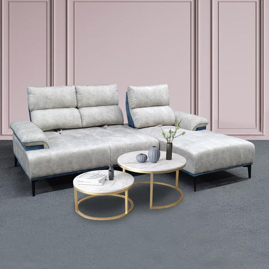 Jolie Fabric 2 Seater with Chaise Back Slider Sofa