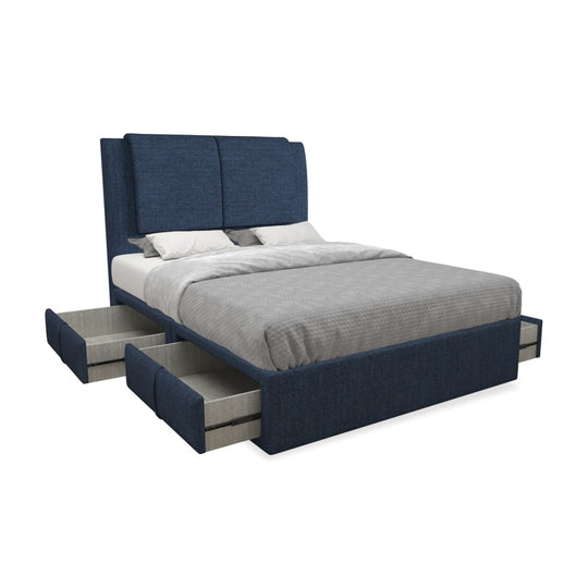 Eden Fabric Drawer Bed with Drawer Left and Right Queen & King
