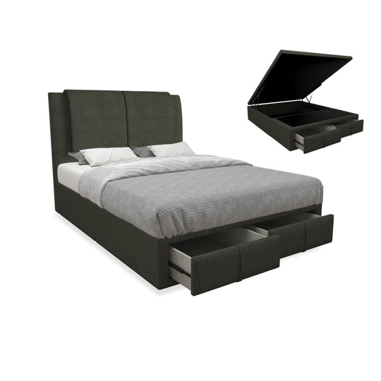 Eden Fabric Drawer Storage Bed with Drawer Front