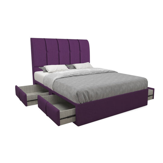 Lucas Fabric Drawer Bed with Drawer Left and Right Queen & King