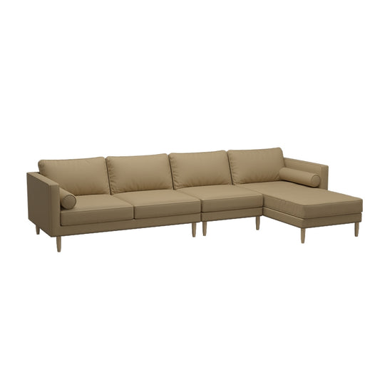 Leah Leathaire 3 Seater With Chaise Sofa
