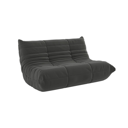 Kiara Lazy Caterpillar Leathaire Couch Ergonomic Design 2 Seater Sofa
