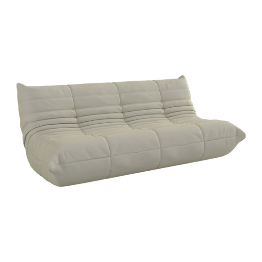 Kiara Lazy Caterpillar Leathaire Couch Ergonomic Design 3 Seater Sofa