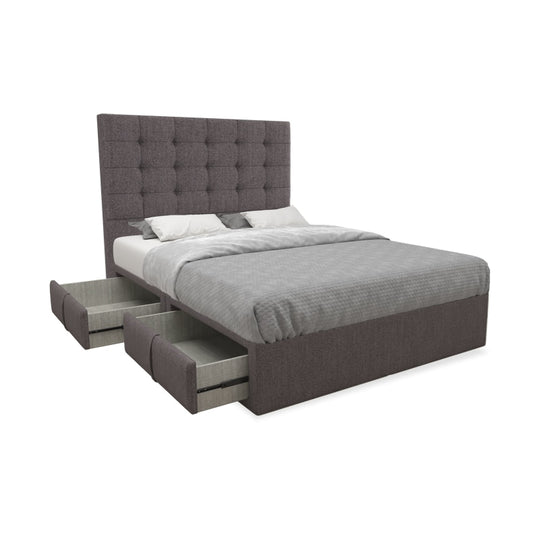 Luis Fabric Drawer Bed with Drawer Left / Right