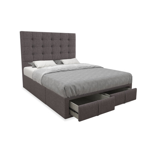 Luis Fabric Drawer Bed with Drawer Front