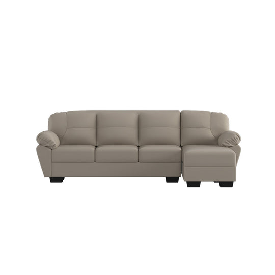Adam Faux Leather 3 Seater With Chaise Sofa