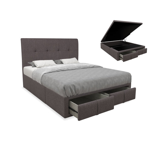 Alice Fabric Drawer Storage Bed with Drawer Front