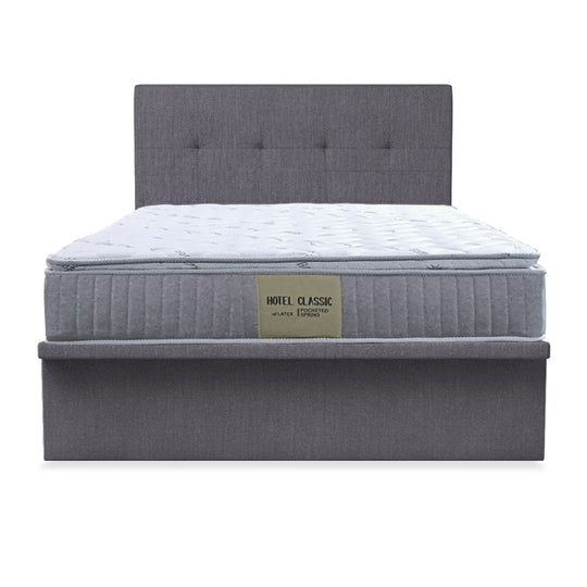 Alice Fabric Storage Bed Set With Hotel Classic Bamboo Latex Mattress 10 Inch