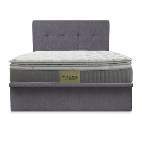 Alice Fabric Storage Bed Set With Hotel Classic Latex Pocketed Spring Mattress 13 Inch