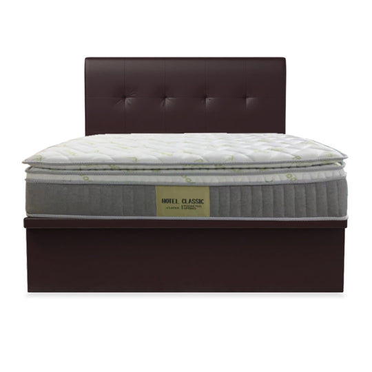 Alice Faux Leather Storage Bed Set With Hotel Classic Latex Pocketed Spring Mattress 13 Inch