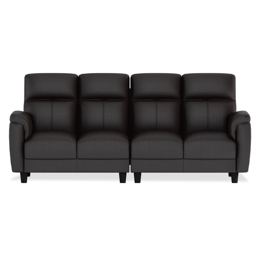 Helen Half Leather Cowhide 4 Seater Sofa