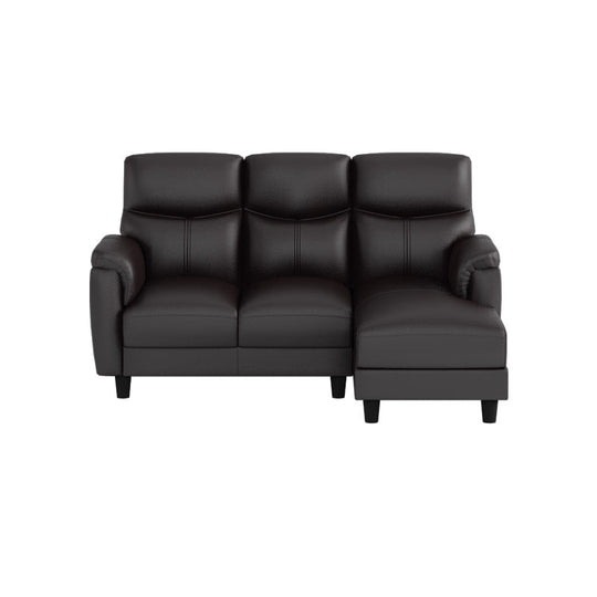 Helen Half Leather Cowhide 2 Seater With Chaise Sofa