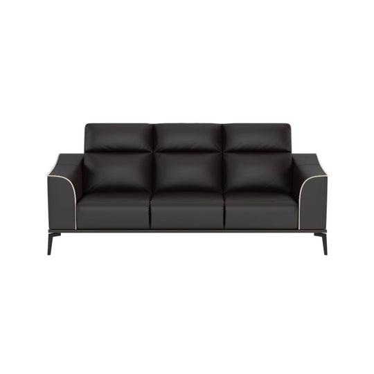 Gianna Half Leather Cowhide 3 Seater Sofa