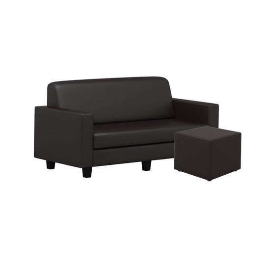 Khloe Faux Leather 3 Seater + Stool Sofa