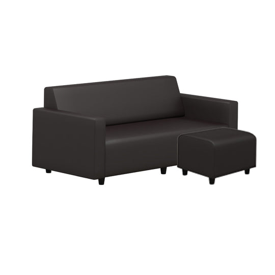 Luna Faux Leather 3 Seater + Stool Sofa