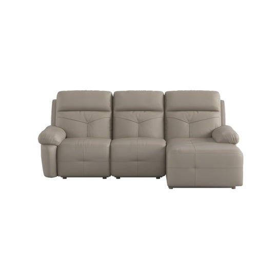 Taylor Half Leather Cowhide 2 Seater With Chaise Sofa