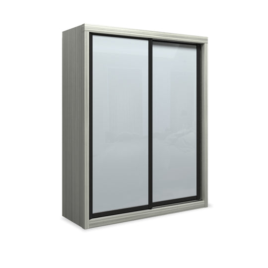 Kotto Modular Wardrobe with White Glass White Wash 6FT