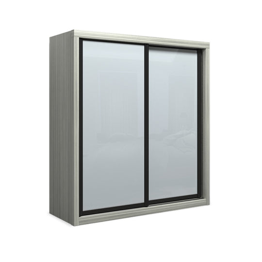 Kotto Modular Wardrobe with White Glass White Wash 7FT