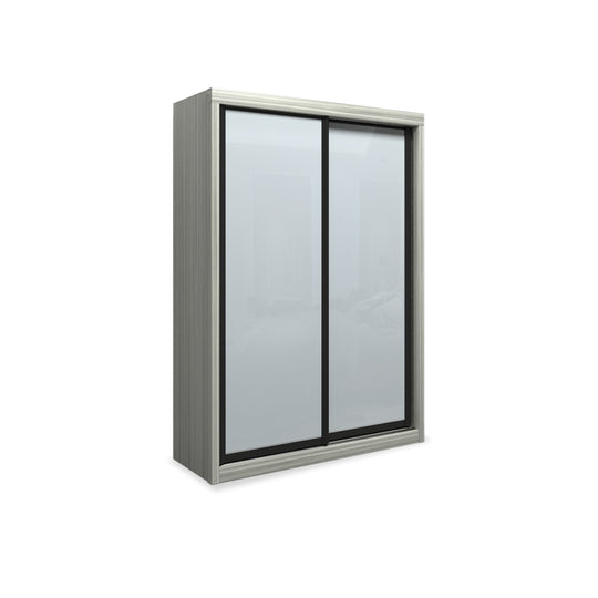 Kotto Modular Wardrobe with White Glass White Wash 5FT