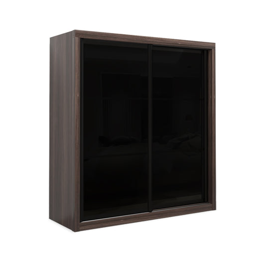Kotto Modular Wardrobe with Black Glass Chinnamon 7FT