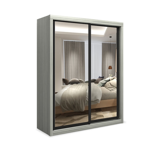 Kotto Modular Wardrobe Full Mirror White Wash 6FT