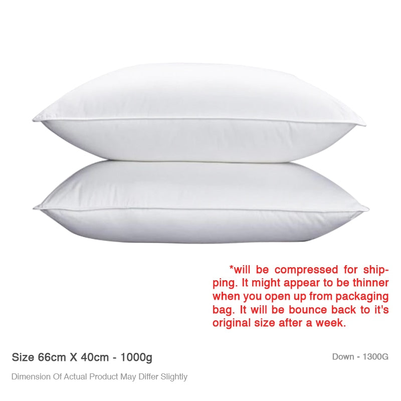 Premium Hotel Down Pillow 1300g Sofaandbed.sg