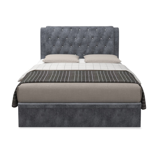 Hunter Velvet Fabric Storage Bed 12 Inch