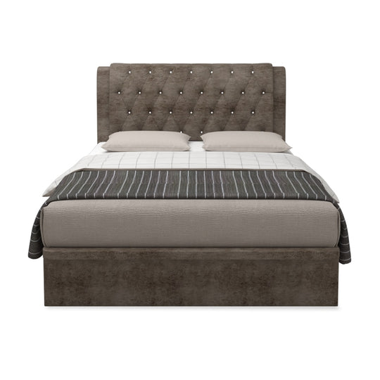 Hunter Velvet Fabric Storage Bed 16 Inch