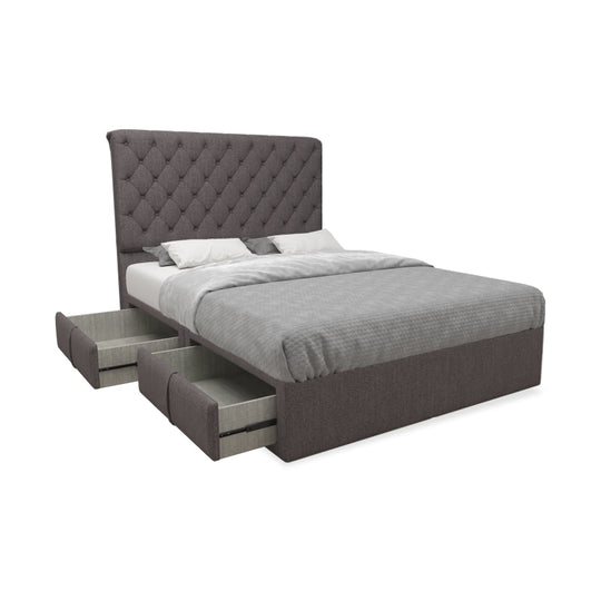 Jace Fabric Drawer Bed with Drawer Left / Right