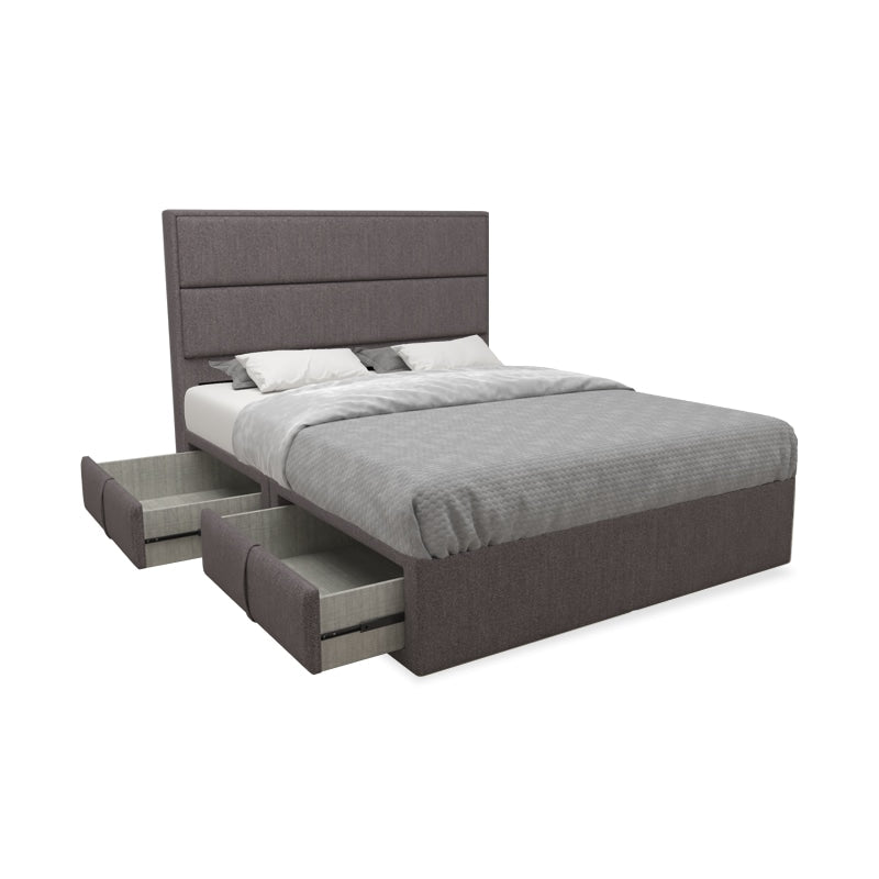 Drawable Bed Calixto Fabric Drawer Bed with Drawer Left / Right – Sofaandbed.sg