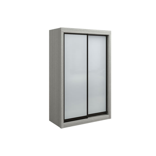 JAMIE Sliding Full White Glass Wardrobe 4FT