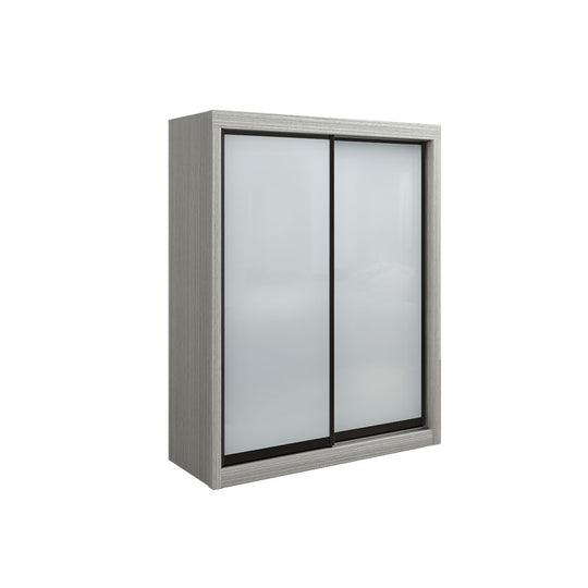 JAMIE Sliding Full White Glass Wardrobe 5FT