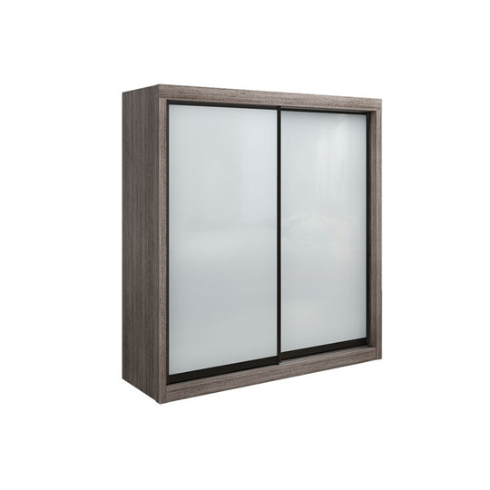 JAMIE Sliding Full White Glass Wardrobe 6FT