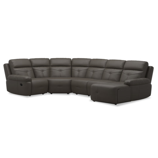 Taylor Half Leather Cowhide Corner Sofa With Chaise