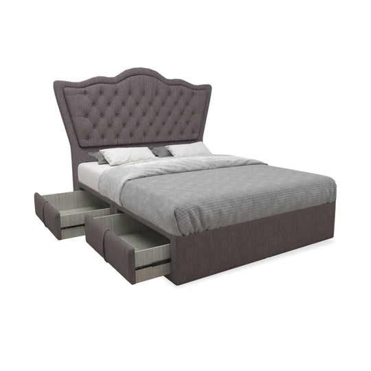 Carvell Fabric Drawer Bed with Drawer Left / Right