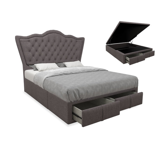 Carvell Fabric Drawer Storage Bed with Drawer Front