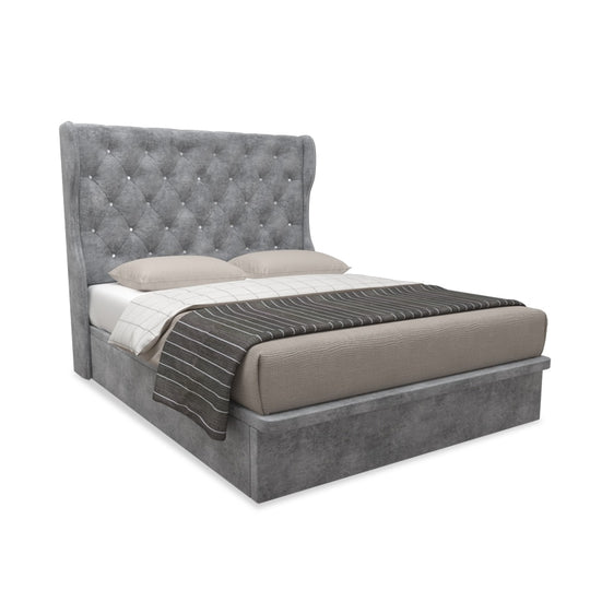 Ryder Velvet Fabric Storage Bed 12 Inch Model B
