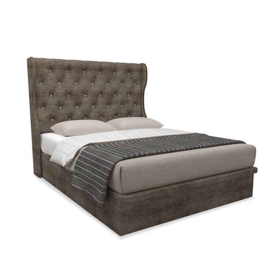 Ryder Velvet Fabric Storage Bed 14 Inch Model B