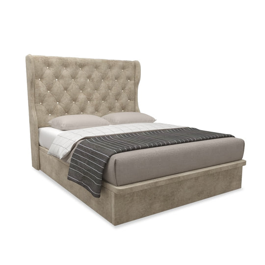 Ryder Velvet Fabric Storage Bed 16 Inch Model B