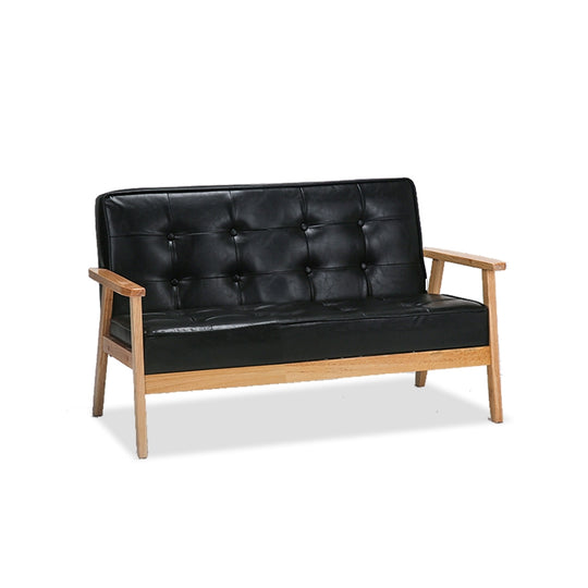 Sarah Faux Leather 2 Seater Sofa Black