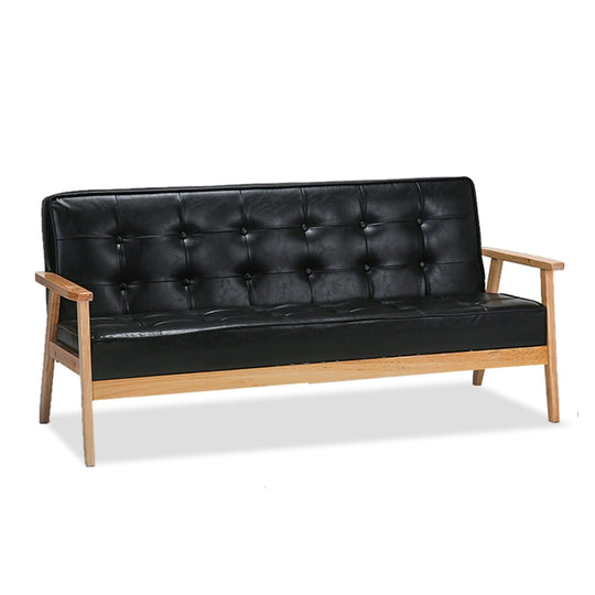 Sarah Faux Leather 3 Seater Sofa Black